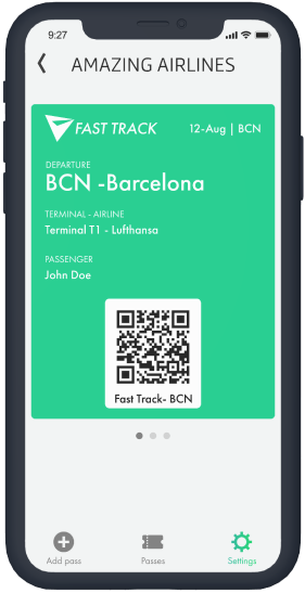 FastTrack digital pass on mobile phone