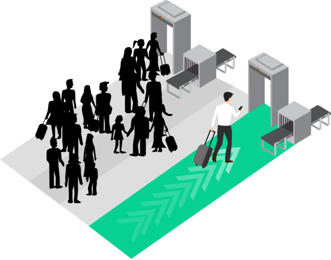 Security door illustration for FastTrack airport partnership