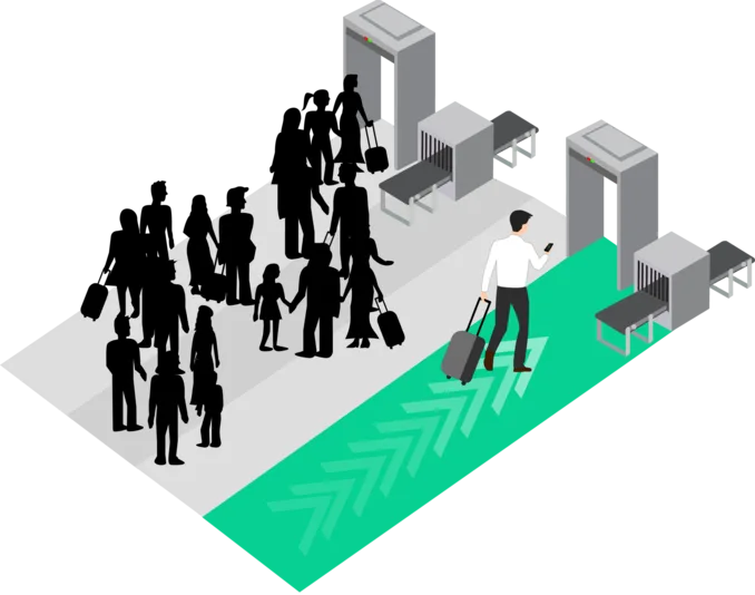 Security door illustration for FastTrack airport partnership