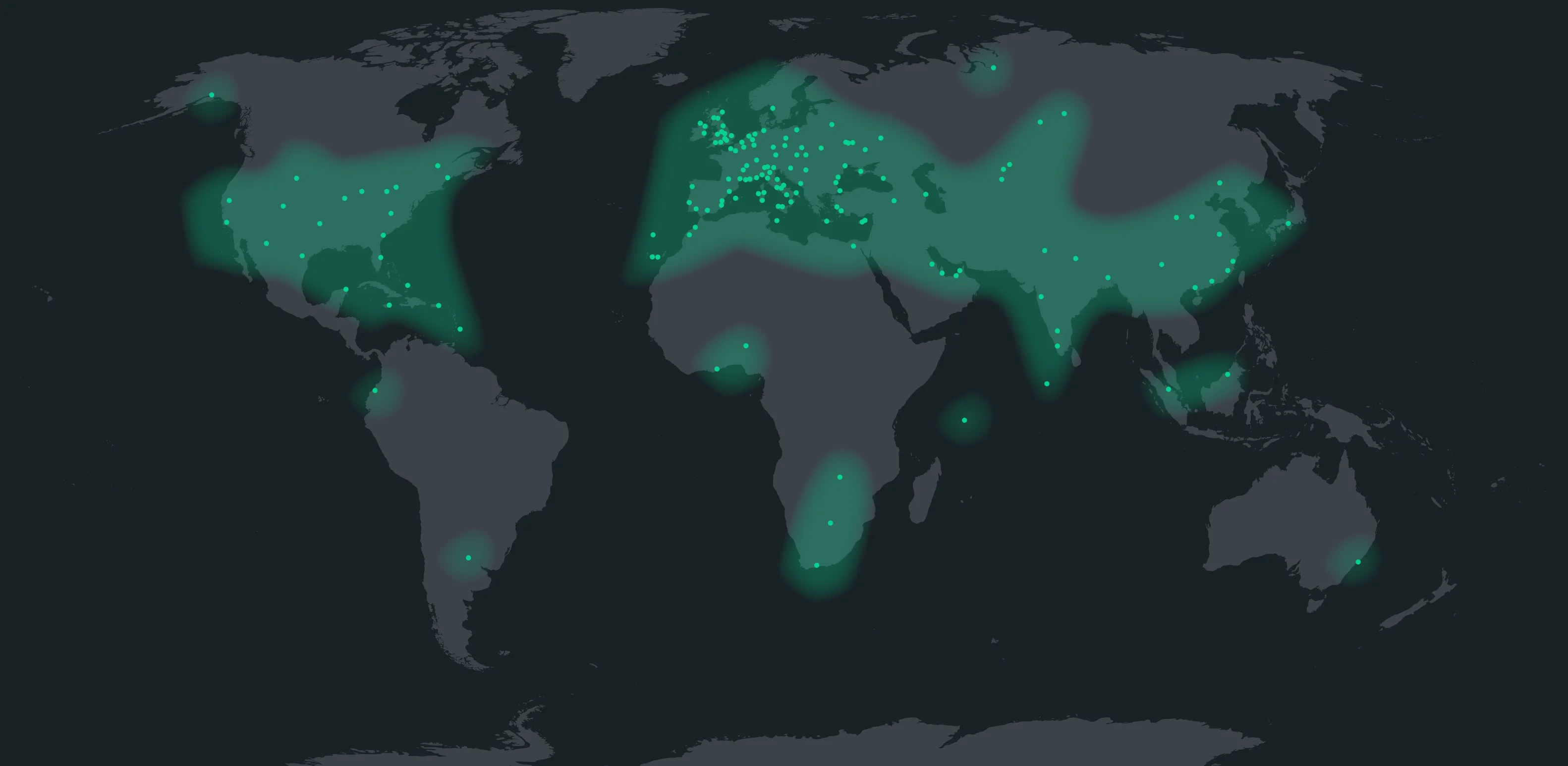 World map showing 288 FastTrack airports worldwide